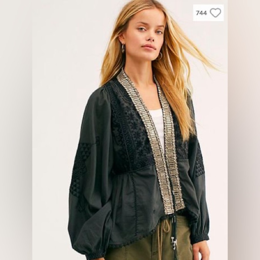 Free People beaded lace kimono